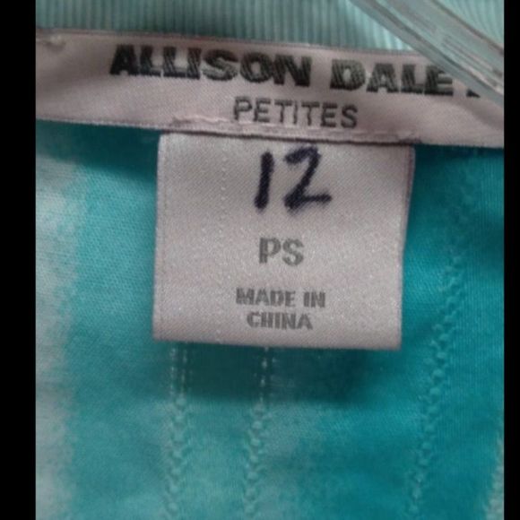 Allison Daley Petites Striped Button Up Blouse 3/4 Sleeves PS - Picture 2 of 2